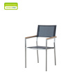 Mesa de comedor al aire libre de Teslin Teak Armrest.